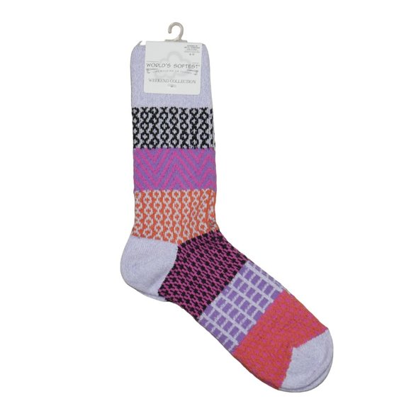 Worlds Softest Socks Weekend Gallery Textured Crew Womens Size 6-11 Lavender NWT - Picture 2 of 4